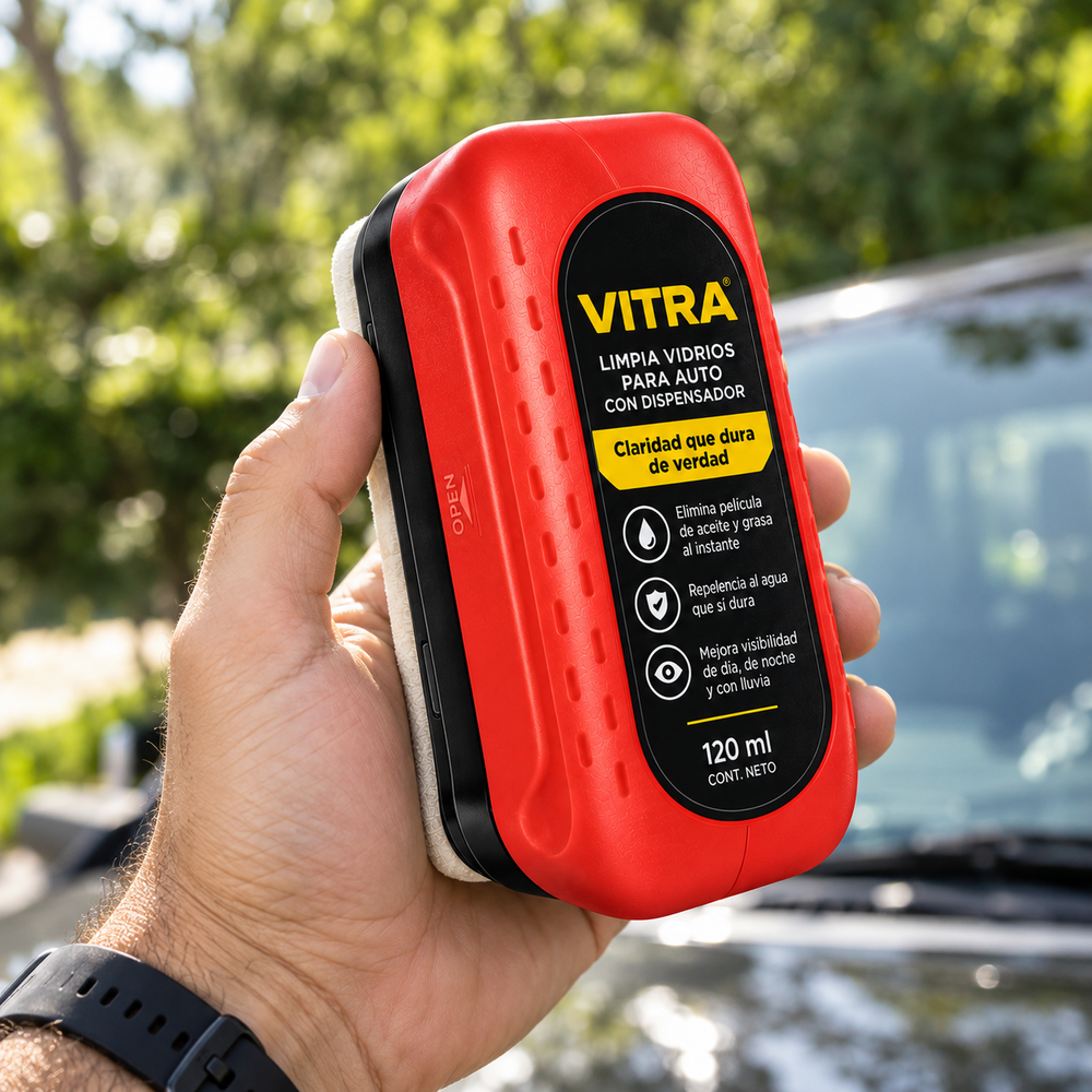 VITRA - Limpiavidrios para Auto | Elimina Grasa y Repele el Agua